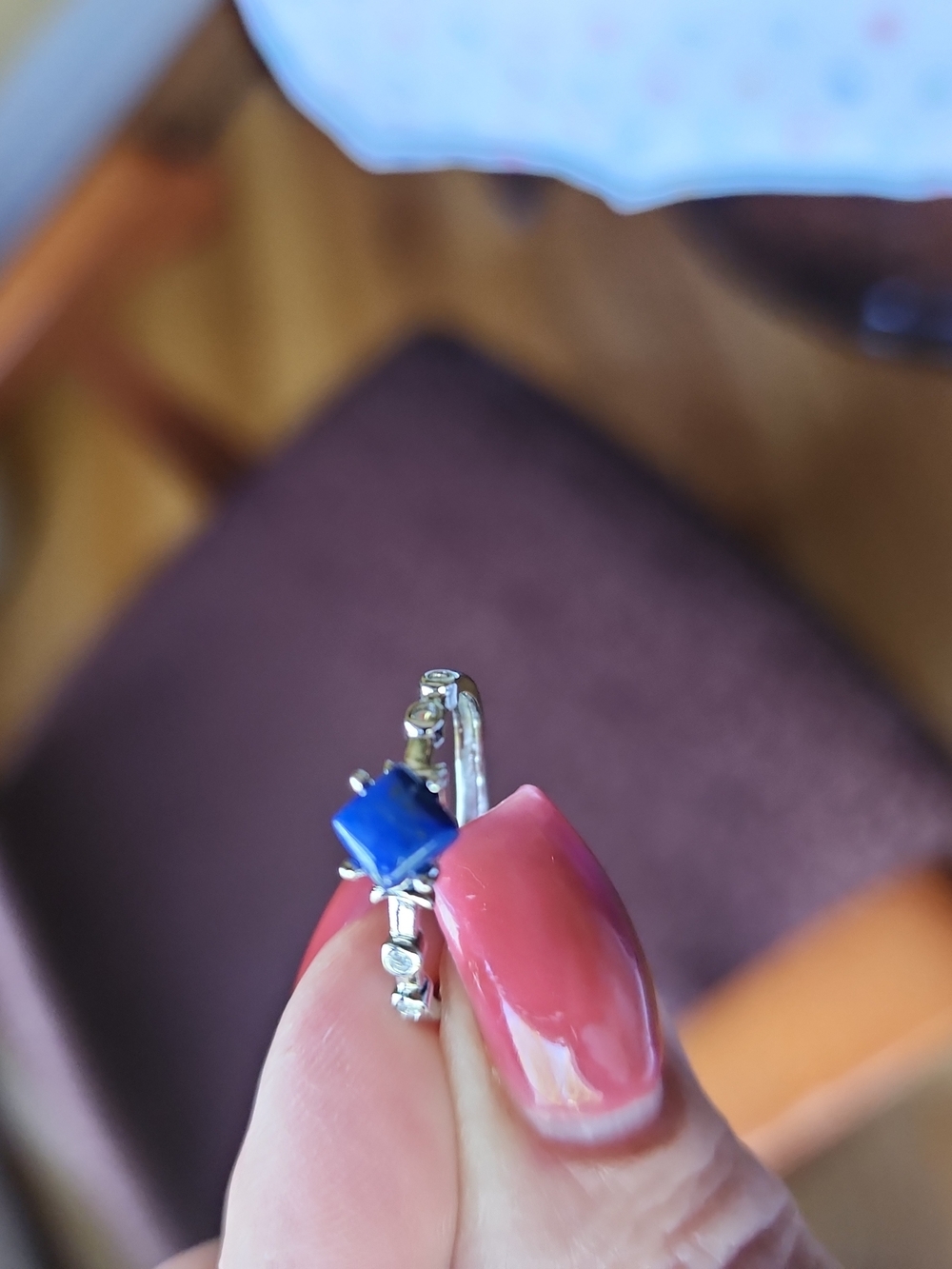 ✨️Lapis Lazuli Adjustable Ring Silver Tone✨️ - Picture 3 of 3